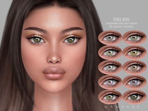 Sims 4 Toddler Clothes, The Sims 4 Cabelos, Sims 4 Cc Eyes, Sims 4 Tsr, The Sims 4 Skin, Makeup Cc, Glossy Eyes, Pelo Sims, The Sims 4 Packs