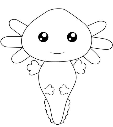 Kawaii Coloring Pages - Worksheet School Axolotl Coloring Page, Kawaii Axolotl, Felt Animal Patterns, Felt Pattern, Felt Patterns, Printable Crafts, Cute Coloring Pages, Free Printable Coloring, Free Printable Coloring Pages