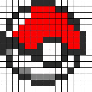 Pokeball Perler Bead Pattern | Bead Sprites | Misc Fuse Bead Patterns Image Pixel Art, Modele Pixel Art, Pokemon Bead, Pokemon Pattern, Pokemon Perler Beads, Fuse Bead Patterns, Art Perle, Motifs Perler, Bead Sprite