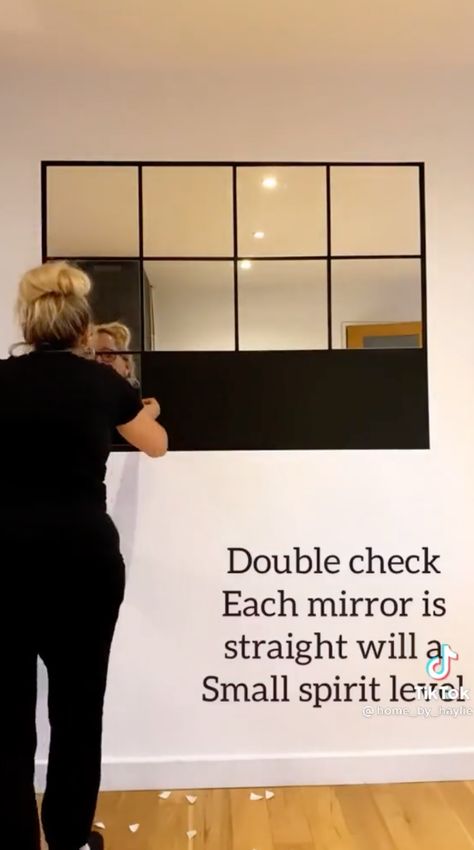 Ikea Mirror Wall, Diy Mirror Wall Decor, Ikea Mirror Hack, Spiegel Diy, Diy Mirror Wall, Mirror Hack, Cheap Mirrors, Ikea Mirror, Ikea Wall