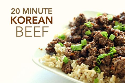 Korean Beef - SixSistersStuff Korean Beef And Rice Recipe, Korean Beef And Rice, Korean Rice, Six Sisters, Korean Beef, 20 Minute Recipes, Beef And Rice, Easy Beef, Beef Dinner