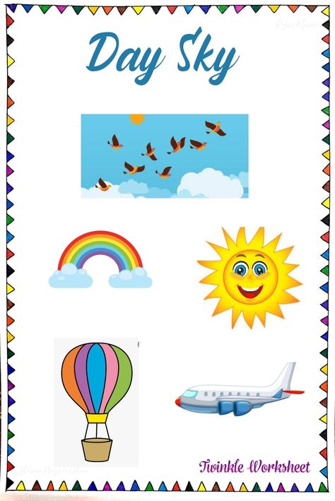 In The Sky Activities For Toddlers, Things In The Sky Preschool Activities, Fun Phonics Activities, Time Craft, Day Sky, Elementary Worksheets, Preschool Tracing, Kindergarden Activities, Butterfly Life Cycle