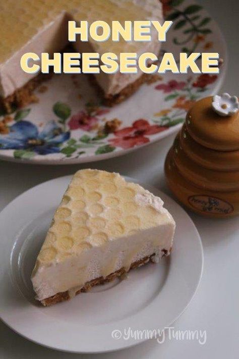 Honey Deserts Recipes, No Bake Honey Cheesecake, Summer Cheesecake Recipes, Honey Cheesecake, Summer Cheesecake, White Chocolate Cheesecake Recipes, No Bake Dessert Recipes, Healthy Dessert Ideas, Cooking For Kids