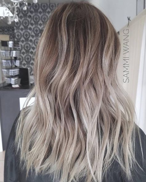 High Contrast Balayage, Contrast Balayage, Light Ash Blonde Hair, Lilac Hair Color, Blonde Makeup, Ash Blonde Hair Colour, Ash Blonde Balayage, Hair Blond, Violet Hair