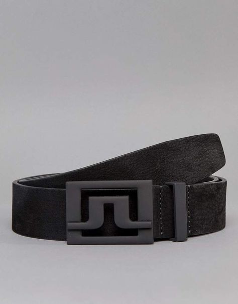 J.Lindeberg Golf Brushed Leather Belt in Black J Lindeberg, Golf Belt, Signature Logo, Black Belt, Leather Belt, Clothing And Shoes, Golf, Asos, Buckle