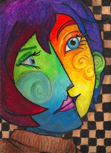 Picasso Drawing by pirouline on DeviantArt Picasso Drawing, Beautiful Abstract Painting, Google Image Search, 10th Grade, Two Faces, Diy Creative, Portrait Painting, Diamond Painting, Square