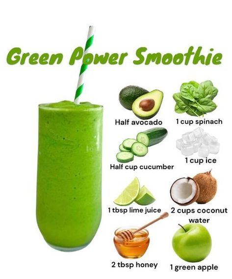 If you include the right ingredients such as avocado, spinach, honey, cucumber, green apples, coconut water, green smoothies are packed full of dietary fibre, which keeps you feeling fuller for longer and stops unhealthy food cravings. #healthtips #weightloss Checkout the link in my profile for more information Clean Smoothies, Coconut Water Smoothie, Lunch Smoothie, Potions Recipes, Power Smoothie, Smoothie Drink Recipes, Summer Smoothies, Bloated Belly, Lungs Health