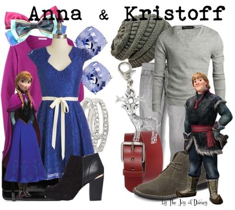 The Joy of Disney: {Frozen}: Anna and Kristoff Outfits Elsa Anna Disneybound, Couples Disneybound, Frozen Disneybound, Descendants Auradon, Disney Couple Outfits, Disneybound Couples, Frozen Inspired Outfits, Frozen Anna And Kristoff, Disneybounding Ideas