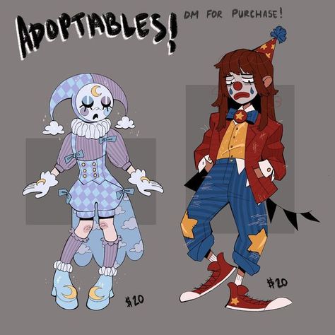 Different Drawing Styles, Circus Design, Pierrot Clown, Clown Clothes, Really Cool Drawings, Cute Clown, Anime Sisters, Art Tools Drawing, Game Character Design