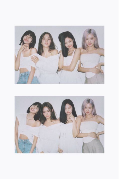 Blackpink White Aesthetic, Korean Hair Color, Blackpink Poster, Cute Friend Pictures, Black Pins, Kawaii Fashion Outfits, Aesthetic Instagram Theme, Cute Friends, Blackpink Photos