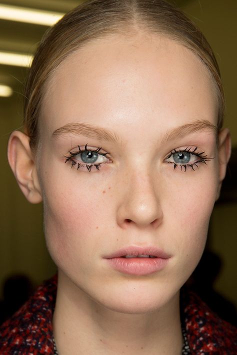 Prada, Fall 2014 RTW Chunky Lashes, Amanda Murphy, Pina Bausch, Water Photoshoot, Luchino Visconti, Black Mascara, Blue Eyeshadow, Miuccia Prada, Makeup Eyelashes