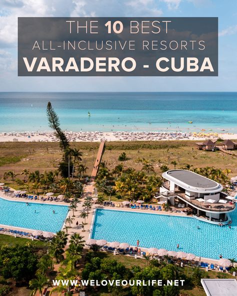 Are you dreaming of a relaxing vacation on a Caribbean beach? Along this palm and sand paradise, there are more than 50 all-inclusive resorts and we have selected the best ten. #varadero #cuba #hotelsandresorts #hotel #besthotels #weloveourlife Cuba All Inclusive Resorts, Cuba Resorts, Love Our Life, Cuba Beaches, Adventurous Travel, Varadero Cuba, Nature Tourism, Best All Inclusive Resorts, Caribbean Beach