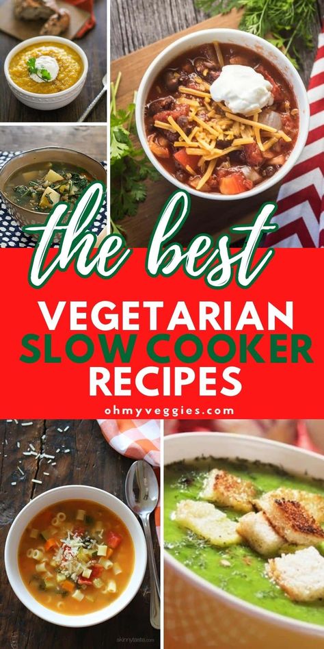 It can be hard cooking meals from scratch all the time. This list of 45 best vegetarian slow cooker recipes is here to help! Crockpot Recipes For Vegetarians, Vegetarian Recipes In Crockpot, Easy Veggie Crockpot Recipes, Best Vegetarian Slow Cooker Recipes, Vegetarian Slow Cooker Meals, Savory Crockpot Recipes, Veggie Slow Cooker Recipes, Vegetarian Crock Pot Recipes, Slow Cooker Stew Vegetarian