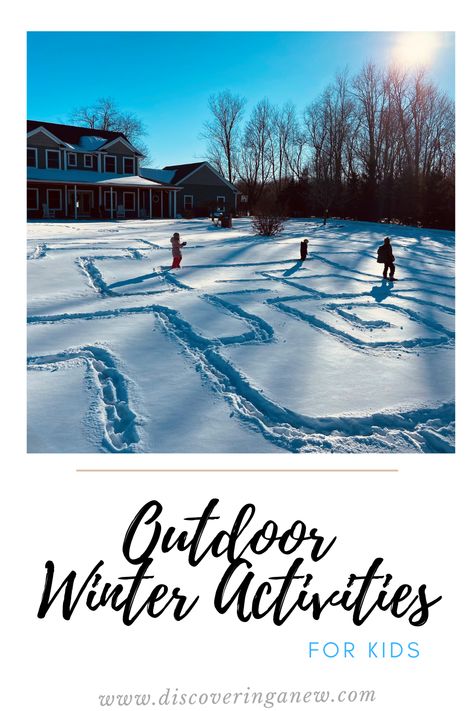 4 Outdoor Winter Activities for Kids — discovering anew Outdoor Winter Activities For Kids, Activities For Kids Outdoor, Winter Activities For Toddlers, Outdoor Winter Activities, Kids Obstacle Course, Games To Play With Kids, Obstacle Courses, Night Hiking, Snow Activities