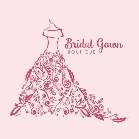 Dress boutique bridal floral logo templa... | Premium Vector #Freepik #vector #background #logo #pattern #wedding Bride Morning, Bridal Logo, Pattern Wedding, Home Stairs Design, Floral Logo, Logo Set, Dress Boutique, Logo Pattern, Indian Fashion Dresses