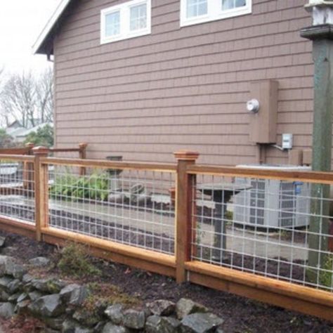 Hog Wire Fence Design/Construction Resources Hog Panel Fencing, Wire Fence Panels, Hog Wire Fence, Pergola Cover, Loft Railing, Small Backyards, Cattle Panels, Garden Fence Panels, Pergola Ideas