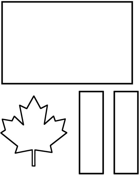 Canada Day Flag Craft Canada Day Flag, Canada For Kids, Black And White Template, Canada Day Crafts, Canada Party, Canada Day Party, All About Canada, White Template, Flag Crafts