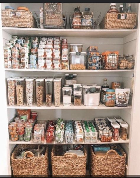 Kitchen Renovation Diy Ideas, Pantry Inspiration, Small Pantry Organization, Organized Pantry, Pantry Organisation, Food Pantry Organizing, Pantry Remodel, House Organisation, Diy Kitchen Renovation