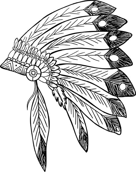 Ceremonial, Clothing, Culture, Feathers, First Nations Native American Feathers Drawing, Native American Thanksgiving, Akvarel Illustration, Indian Drawing, Native American Drawing, Native American Feathers, Crown Drawing, Feather Drawing, Indian Feathers