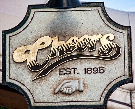 Cheers Sign by Photomatt28, via Flickr Cheers Bar Sign, Cheers Sign For Bar, Cheers Show, Mead Hall, Cheers Tv Show, Cheers Sign, Cheers Bar, Cheers Tv, Surprise 50th Birthday Party