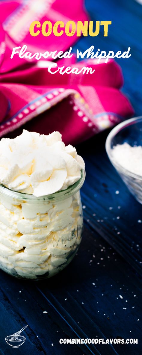 Do you want to add a tropical twist to your favorite desserts? With just three simple ingredients, you can make an easy, delicious topping of tropical coconut flavored whipped cream. Add a flavorful island flair to your favorite ice creams, cakes, pies, and more with this easy-to-make topping! Flavored Whipped Cream, Coconut Shavings, Coconut Syrup, Recipes With Whipping Cream, Austrian Recipes, Cream Pie Recipes, Tropical Twist, Coconut Whipped Cream, Allergy Friendly Recipes