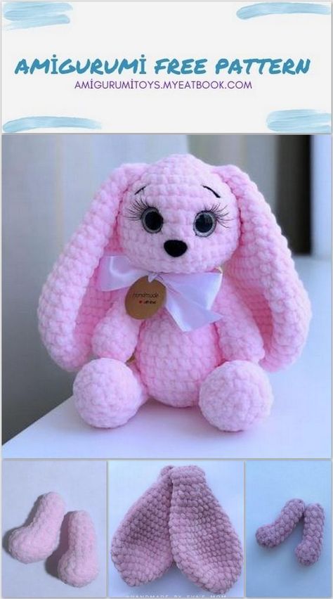 Amigurumi Bunnies Spring Bunny Free Pattern - Amigurumi toys Pink Bunny Crochet Pattern, Crochet Easter Bunnies Free Pattern, No Sew Crochet Bunny Pattern Free, Things To Crochet With Pink Yarn, Animal Amigurumi Free Pattern, Crochet Baby Toys Free, Crochet Bunny Pattern Free, Free Bunny Crochet Pattern, Crocheted Bunnies