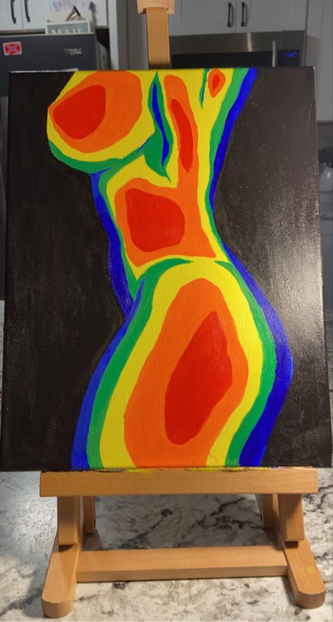 Thermal Noods Painting, Painting Ideas On Canvas With Paint Pens, Thermal Body Canvas Painting, Paiting Aesthetic Easy, Thermal Painting Ideas, Neon Art Painting Easy, Easy Body Painting, Opinion Aesthetic, Paiting Aesthetic Ideas Easy