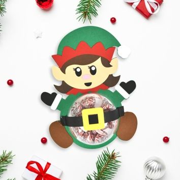 Abbi Kirsten Collections Christmas Candy Holders, Elf Boy, Elf Svg, Elf Girl, Candy Ornaments, Girl Elf, Flower Wall Backdrop, Ornament Svg, Paper Flower Template