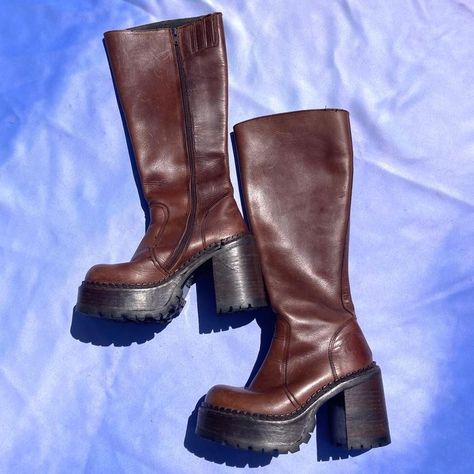 Look what I just found on Depop 🙌 https://depop.app.link/XUZp2UUkatb Brown 70s Platform Boots, 70s Platform Boots, Brown Chunky Boots, Chunky Brown Boots, Brown Platform Boots, Fairy Shoes, Wooden Pattern, Funky Shoes, Gogo Boots