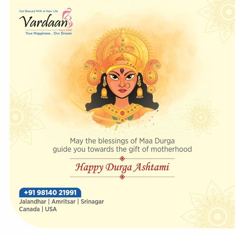 Vardaan Medical Center wishes you and your family a very happy durga ashtami. Start your parenthood journey with us! Contact: 98140-21991 #HappyDurgaAshtami #Navratri #Festival #Navratri #Parenthood #BestIVFCenter #VardaanMedicalCenter Ivf Center, Srinagar, Durga Maa, Medical Center, New Life, Medical, Festival