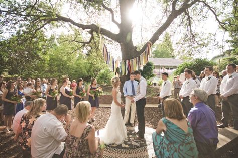 Small Wedding Confession: It Wasn't All Because of the Budget ... Standing Ceremony, Ceremony Outline, Diy Outdoor Weddings, Romantic Wedding Ceremony, Wedding Photo Gallery, Ceremony Seating, Offbeat Bride, Commitment Ceremony, Real Couples