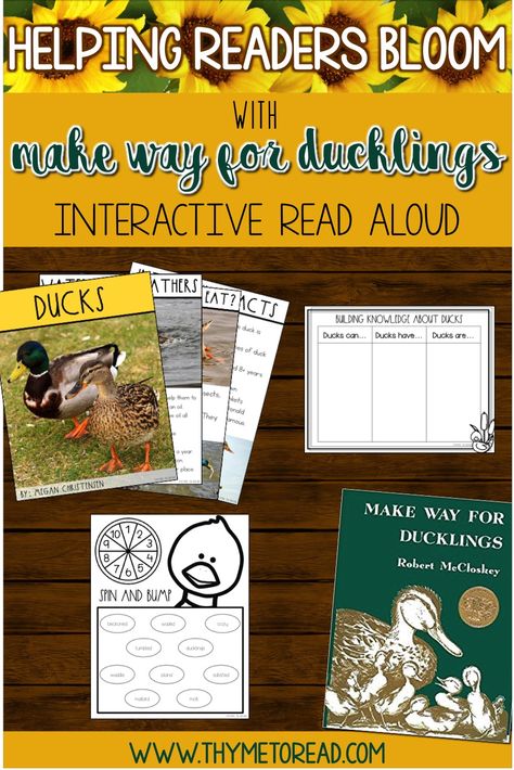 Make Way for Ducklings is a great spring read aloud. This lesson focuses on vocabulary development, sequencing important events in a story, and making non-fiction connections. Make Way For Ducklings Activities, Plot Worksheet, Make Way For Ducklings, Picture Book Activities, Library Plan, Homeschool Nature Study, Differentiated Learning, 4th Grade Math Worksheets, Mallard Ducks