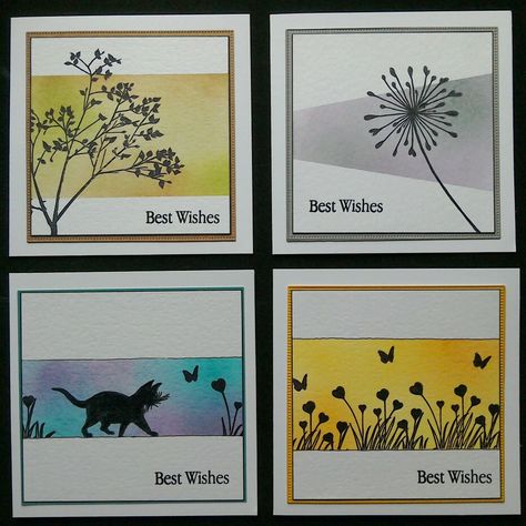 Clarity Stamps Cards, Clarity Card, Sponging, Silhouette Cards, Nature Card, Quick Cards, Card Making Inspiration, Small Cards, Handmade Birthday Cards