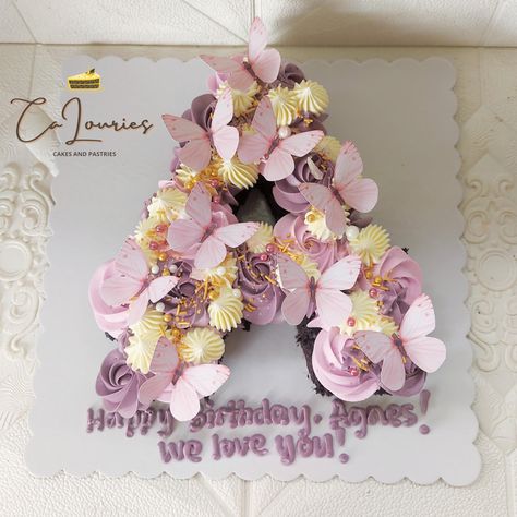 Cupcake Flowers, Letter Cake, Butterfly Cakes, Flower Cupcakes, Number Cakes, Birthday Cupcakes, Bits And Bobs, Birthday Cakes, Cupcake Cakes