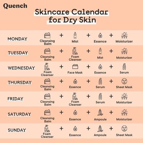 Yes, we know oily skin is a concern but dry skin isn't a cakewalk either! . Here's a simple weekly schedule that could help you deal with dry skin and make it hydrated and glowing 😍 ~ Visit the link in this pin to check out our skincare babies now 🌸 ~ #QuenchBotanics #MadeInKorea #SimplifiedSkincare #SkincareLove #SelfCare #SelfLove #GoodForSkin #SkincareRoutine #SkinCare #HealthySkin #SkincareCommunity #DrySkincare #SkincareCalendar #Calendar #Beauty #KoreanSkincare #KoreanSkincareRoutine Skin Care Calendar, Skincare Calendar, Skincare Schedule, Skincare Poster, Skincare For Dry Skin, Skincare Guide, Korean Skincare Products, Skin Advice, Basic Skin Care