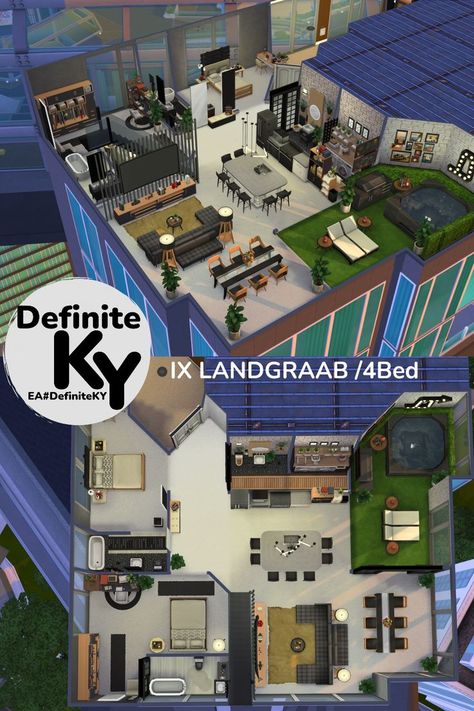 Functional in gameplay. Need "Moveable/Buyable City Living Apartment Objects" Mod. **Download from Patreon/EA gallery #DefiniteKY Sims City Living, City Living Apartment, Sims 4 City Living, Living Apartment, Game Cafe, Sims Freeplay Houses, San Myshuno, Sims 4 House Building, Sims 4 House Design