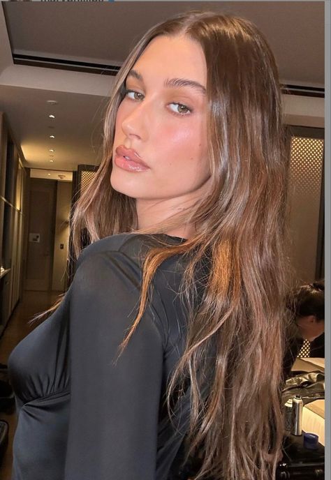 Hayley Bieber, Warm Brown Hair, Brown Hair Inspo, Hair Appointment, Hair Inspo Color, Light Brown Hair, Hailey Bieber, Brunette Hair, Gigi Hadid