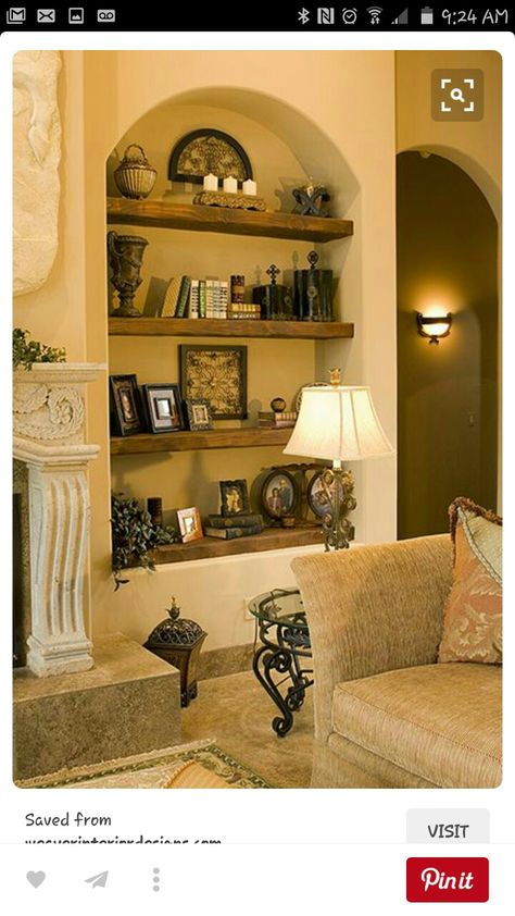 Arched Niche, Tuscan Home Decor Ideas, Tuscany Decor, Niche Decor, Tuscan Design, Wall Niche, Tuscan Inspired, Mediterranean Home Decor, Tuscan House