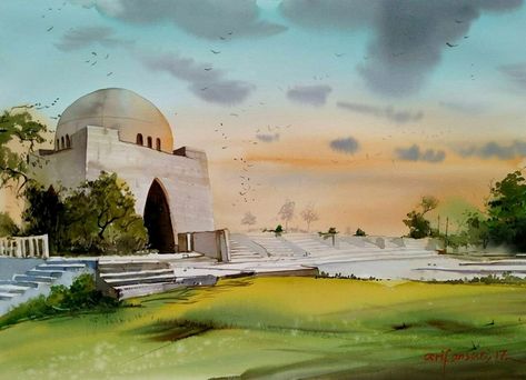 Mazar E Quaid, Acrylic Paint, Taj Mahal, Acrylic Painting, Illustrations, Paint, Building, Drawings, Quick Saves