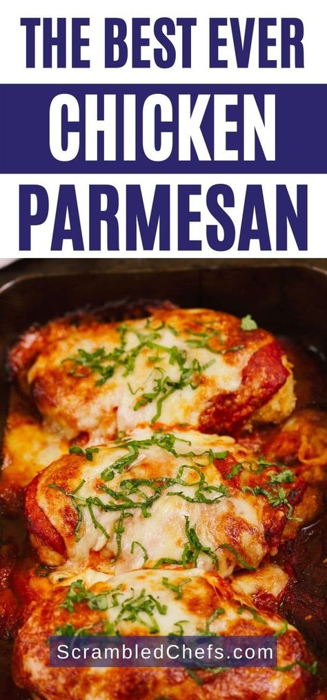 Weeknight Chicken Dinner, Homemade Chicken Parmesan, Chicken Parmigiana Recipe, Chicken Parmesan Recipe Easy, Chicken Parmesan Recipe Baked, Weeknight Chicken, Chicken Dinner Recipe, Easy Chicken Breast, Chicken Parmigiana