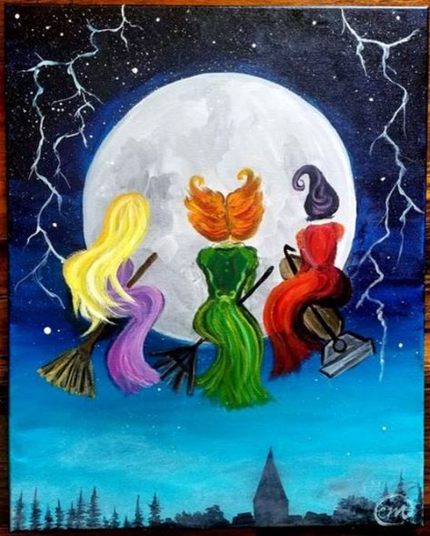 Sanderson Sisters Canvas Painting Fall Halloween Spooky Witches | Halloween canvas paintings, Halloween canvas art, Fall canvas painting Halloween Canvas Paintings, Halloween Canvas Art, Canvas Painting Projects, Witch Painting, Fall Canvas Painting, Fall Canvas, Holiday Painting, Halloween Painting, Canvas Painting Diy