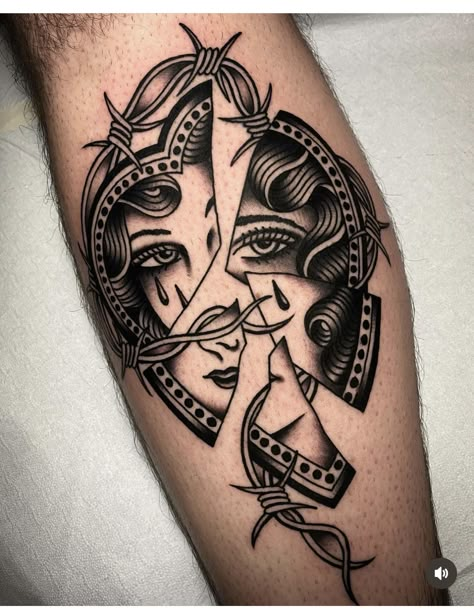 Trad Lady Tattoo, Traditional Lady Tattoo, Tattoo Woman Face, Traditional Lady Head, Traditional Tattoo Woman Face, Tattoo Old School Black, Traditional Tattoo Girls, Traditional Tattoo Woman, Fierce Tattoo