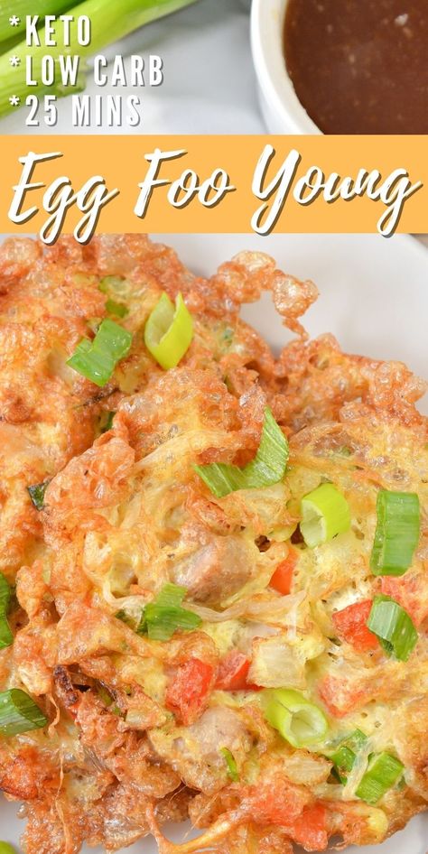 Egg Foo Young Recipe, Chicken Egg Foo Young, Keto Chinese Food, Egg Recipes For Dinner, Eggs Dinner, Breakfast Low Carb, Mapo Tofu, Low Carb Diet Recipes, Keto Recipes Dinner