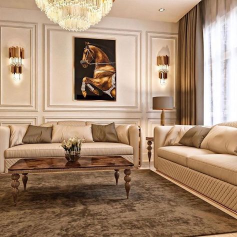 European Design Interior, Neoclassical Interior Design, Luxury Sofa Living Room, Living Room Wall Color, Luxury Furniture Sofa, Neoclassical Interior, Classic Interior Design, Living Room Design Decor, Elegant Living Room