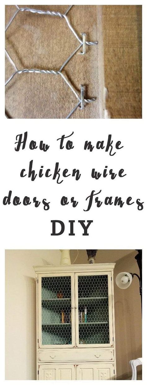 Chicken wire DIY.... Chicken Wire Door, Chicken Wire Crafts, Dekor Diy, Chicken Diy, Chicken House, Diy Kitchen Cabinets, Chicken Wire, Diy Door, Redo Furniture