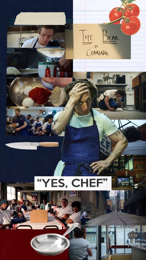 #thebearhulu #thebear #tv #film #cooking #food #aesthetic Yes Chef, Cooking Food, The Bear, Chef, Collage, Film, Tv