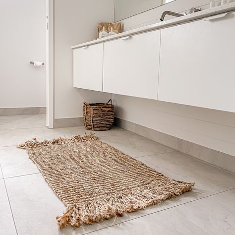 Jute Rugs In Bathroom, Jute Bath Mat, Jute Rug Bathroom, Jute Bathroom Rug, Jute Mat, Jute Mats, Warehouse Home, Toilet Rug, Downstairs Toilet