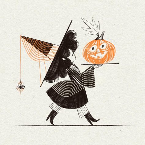 'tobers of October '22 Part I on Behance Drawing Ideas For Halloween, Ideas For Halloween, Halloween Illustration, Arte Sketchbook, Dessin Adorable, A Drawing, Halloween Art, 그림 그리기, Character Illustration