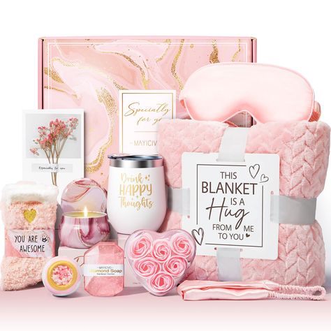 PRICES MAY VARY. 💖UNIQUE BIRTHDAY GIFTS FOR WOMEN: Still looking for a luxury gift baskets for women to give her an unforgettable unboxing experience? MAYICIVO Unique Gifts for Women is a valuable birthday gifts for women best friends mom sister, daughter, grandma, wife, girlfriend, coworkers teacher, etc to let her know she is valued. Also idea as self care gifts for women, get well gifts for women, care package for women, relaxing spa gifts basket for women, thank you gifts for women, thinkin Pink Theme Hamper, Pink Box For Birthday, Pink Adult Birthday Basket, Birthdya Gifts For Women, Creative Gift Baskets The Dating Divas, Cute Cheap Birthday Gifts For Mom, Gift Basket For 60th Birthday, Birthday Gift Baskets For Women Target, Best 40th Birthday Gifts For Women Amazon.com