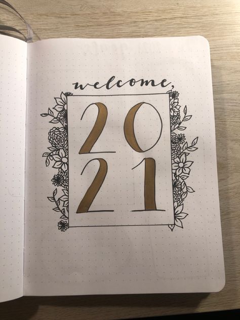 Welcome, 2021! Cover Page, Bullet Journal Inspiration, Bullet Journaling, Cover Pages, Journal Inspiration, Bullet Journal, Quick Saves